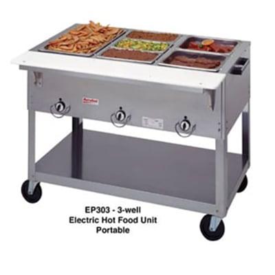 Duke EP302SW 120 30 3/8" Hot Food Table w/ (2) Wells & Cutting Board, 120v, Silver