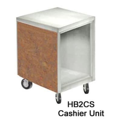 Duke HB2CS Heritage 24 1/2"W Cash Register Stand w/ Stainless Top - 36"H, Oxide, Brown