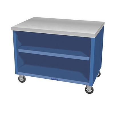 Duke TST-88PG 88" Mobile Serving Counter w/ Shelves & Stainless Top, Semi Gloss Black
