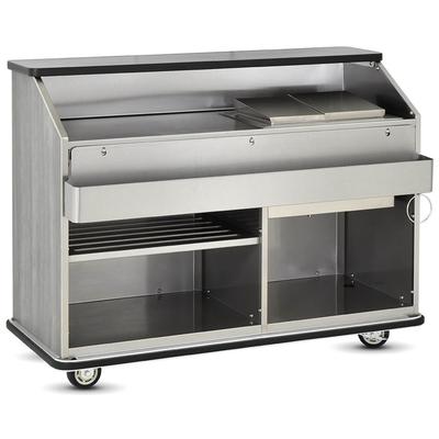 FWE CB-5 L3 60"L Conventional Portable Bar, Stainless Interior, Florence Walnut, Brown