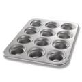 Chicago Metallic 43555 Large Crown Muffin Pan, Makes (12) 3 1/2" Muffins, AMERICOAT Glazed 26 ga Aluminized Steel, 12 Slots