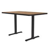 Correll BTT3048-06-09-09 Rectangular Dining Height Table w/ Oak Laminate Top - 30"W x 48"D, Cast Iron Base, Black