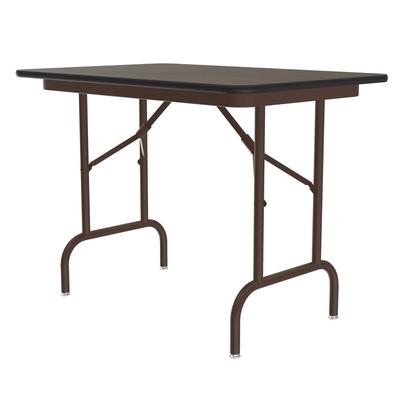 Correll CF2436MK 01 36" Rectangular Folding Table w/ Walnut Melamine Top, 26 1/2"H, 36" x 24", White