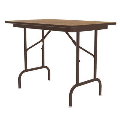 Correll CF2448M 06 48" Rectangular Folding Table w/ Medium Oak Melamine Top, 29"H, Brown
