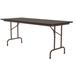 Correll CF2460M 01 60" Rectangular Folding Table w/ Walnut Melamine Top, 29"H, Black