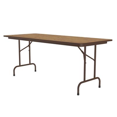 Correll CF3072M 06 72" Rectangular Folding Table w/ Medium Oak Melamine Top, 29"H, Brown