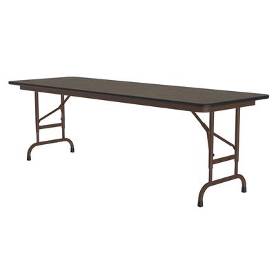 Correll CFA2460M 01 60" Rectangular Folding Table w/ Walnut Melamine Top, 32"H, Black