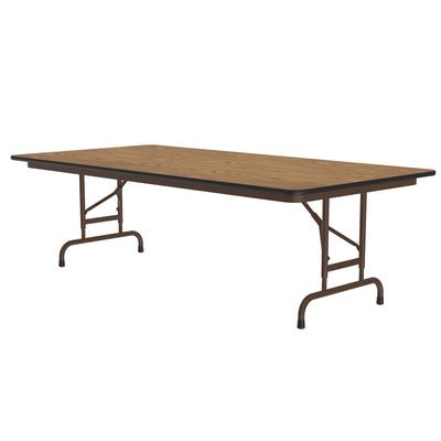 Correll CFA3060M-06 60" Rectangular Folding Table w/ Medium Oak Melamine Top, 29"H, Brown