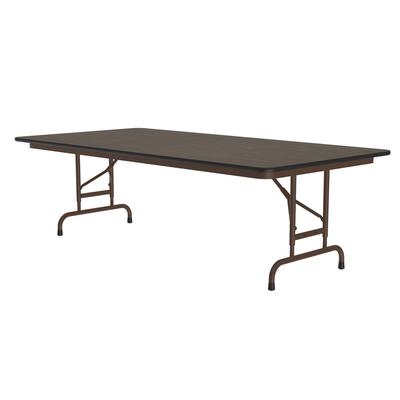 Correll CFA3696PX 01 96" Rectangular Folding Table w/ Walnut Top, 32"H, Black