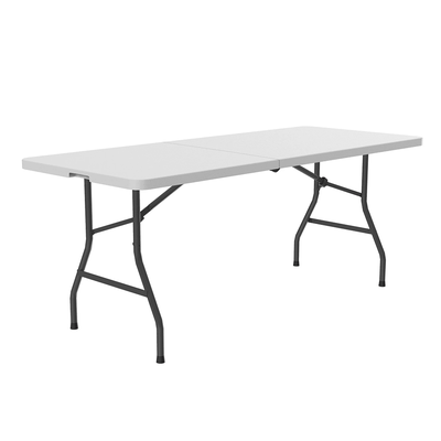 Correll CP3072FM 72" Rectangular Folding Table w/ Gray Granite Plastic Top, 29"H, Blow Molded
