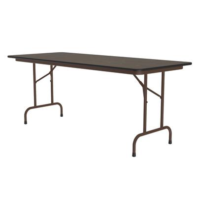 Correll PC3060P 01 60" Rectangular Folding Table w/ Walnut Plywood Top, 29"H, Black