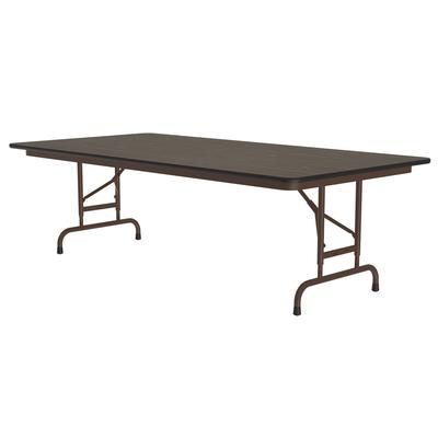 Correll PCA3696P 01 96" Rectangular Folding Table w/ Walnut Plywood Top, 32"H, Black