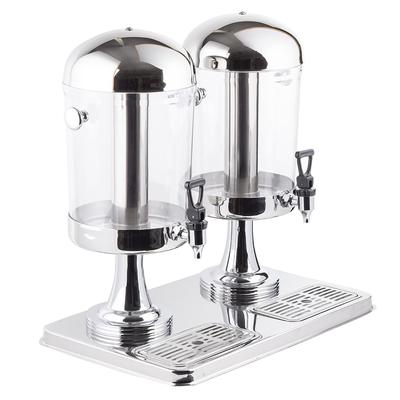 Tablecraft 72 4 gal Beverage Dispenser w/ Ice Tube - Plastic Container, Stainless Base, Silver