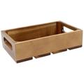 Tablecraft CRATE14 Rectangular Serving/Display Crate - 10 3/8" x 6 1/2" x 2 3/4", Wood, Acacia, Brown