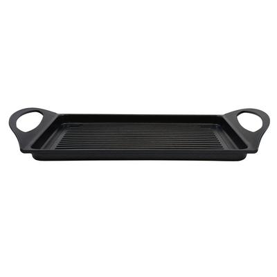 Tablecraft CWDC1070 Rectangular Induction Grill Pan, 18" x 11", Grooved, Aluminum, Black