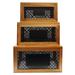 Tablecraft HFCSET3 3 Piece Crate Riser Set w/ Chalkboard, Acacia Wood