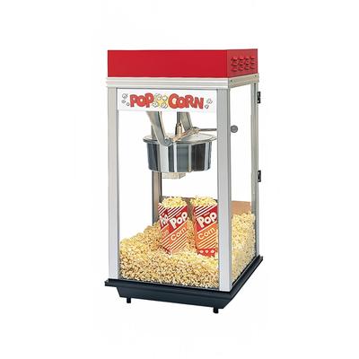 Gold Medal 2214 Red Top-12 Popcorn Machine w/ 14 oz Kettle & Red Powder Dome, 120v