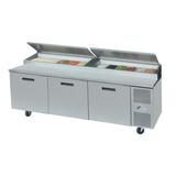 Randell 8395N-290 95" Pizza Prep Table w/ Refrigerated Base, 115v, Holds (13) 1/3 Pans, Stainless, Stainless Steel