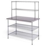 Eagle Group T2436EBW-2 36" 16 ga Work Table w/ Undershelves & 304 Series Stainless Flat Top, 24" x 36", Chrome and Stainless Steel