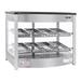 Skyfood FWD2S8P 25 5/8" Full Service Countertop Heated Display Case - (2) Shelves, 120v, Double Shelf, 8 Pans, Silver