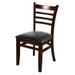 Oak Street WC101WA Dining Chair w/ Ladder Back & Black Vinyl Seat - Beechwood Frame, Walnut Finish