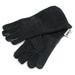 Lodge A5-2 13 1/2" Camp Gloves w/ 400 Degree Heat Protection, Black Leather