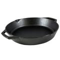 Lodge L10SKL 12 5/8" Round Seasoned Cast Iron Skillet w/ Handles, Dual Handles, Black