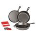 Lodge L6SPA41 6 Piece Seasoned Cast Iron Cookware Set w/ Pans & Accessories, 7 Pieces