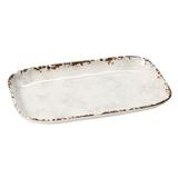 GET CS-117-FM 12" x 7 1/2" Rectangular French Mill Platter - Melamine, White