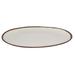 GET P-151-CRM 15" x 11" Oval Pottery Market Platter - Melamine, Cream w/ Brown Trim, White