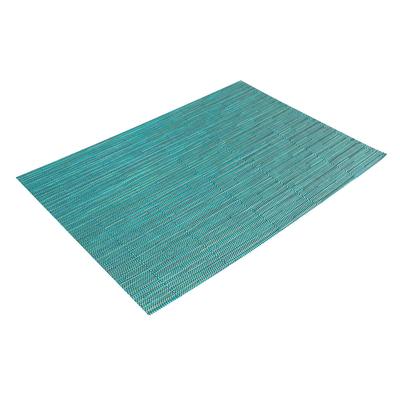 Risch GA-7002 Rectangular Woven Vinyl Placemat - 16" x 12", Aqua, Blue