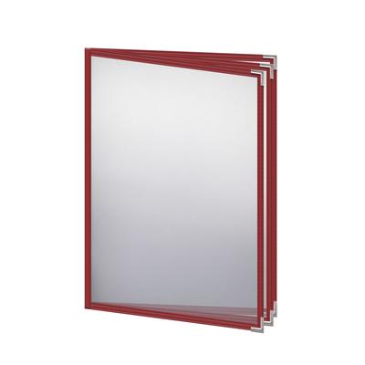 Risch TETB8.5X11 DS #03 MF CRN-D Triple Pocket Vinyl Menu Cover, 8 1/2"W x 11"H, Red Leatherette