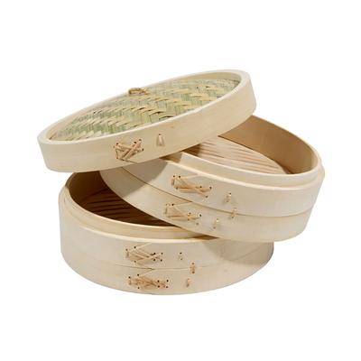 Town 34210 10" Bamboo Set w/ (2) Steamers & (1) Cover, Beige