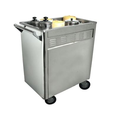 Town 36615 17" Dim Sum Cart w/ Enclosed Base, Canned Fuel, Silver
