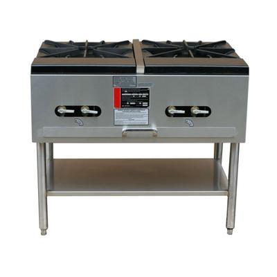 Town SR-24-G-2X-SS LP 2 Burner Stock Pot Range, Liquid Propane, Gas Type: LP
