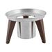 Spring USA SK-14501141 Skyra 8 3/4" Round Display Stand for SK-14501180, SK-14501141 SkyraFH, & SK-14501FXW - Stainless/Wood, Brushed Stainless Steel, Wood Finish, Silver