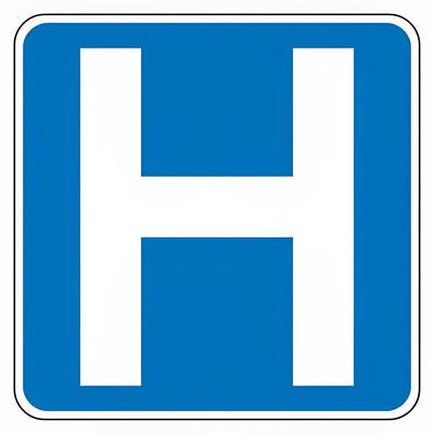 Accuform Signs FRG110DP 24" Hospital Sign - Aluminum w/ DG High Prism Sheeting, Blue