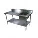 John Boos EPT6R5-3072GSK-R 72" Prep Table w/ Right-Side Sink & Deck Mount Faucet, Galvanized Undershelf, 5" Backsplash, Stainless Steel