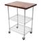 John Boos MET-WWC-1 Mobile Cart - Walnut Top, Adjustable Shelves, 21x27x36