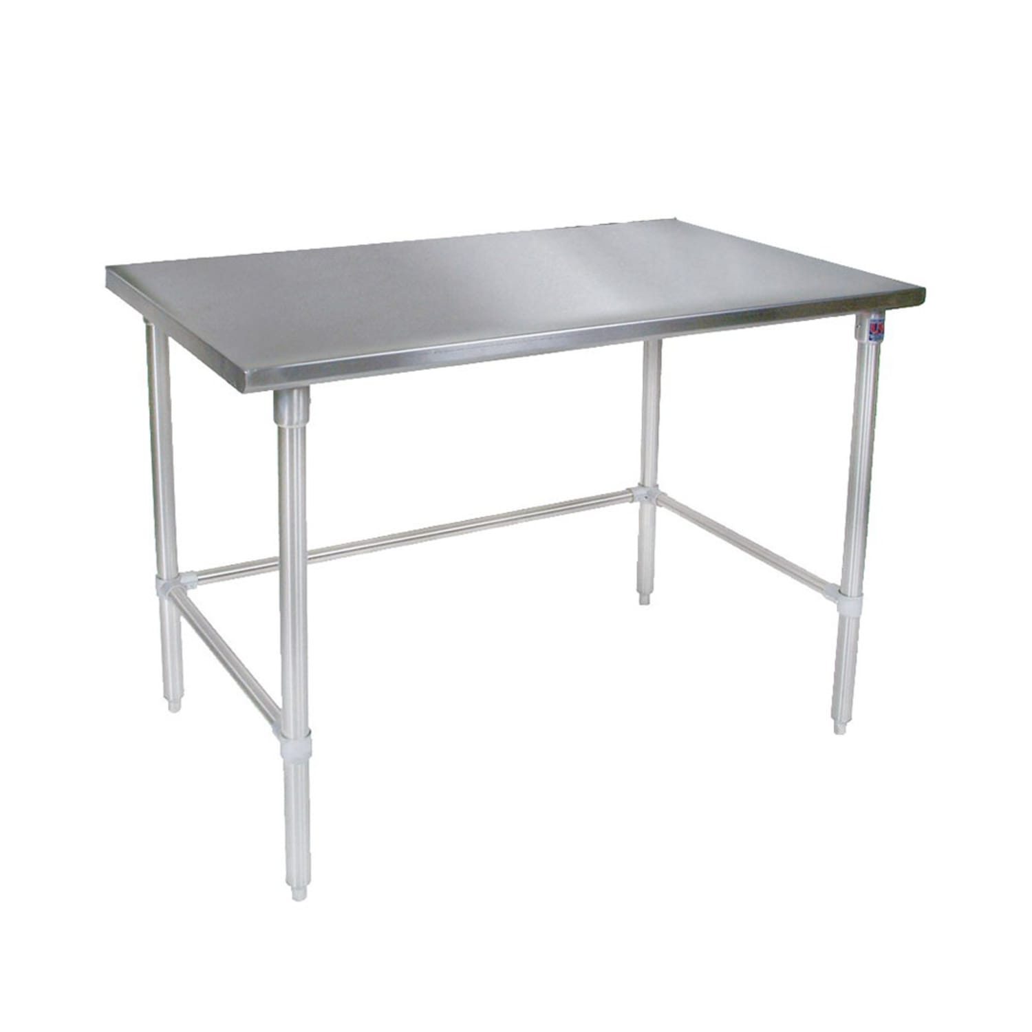 "John Boos ST4-3660GSK 60"" 14 ga Work Table w/ Undershelf & 300 Series Stainless Flat Top, Stainless Steel"