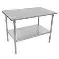 John Boos ST6-2460SSK 60" 16 ga Work Table w/ Undershelf & 300 Series Stainless Flat Top, Stainless Steel