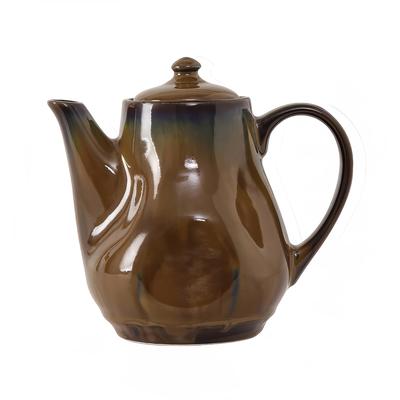 Tuxton GAJ-101 Artisan 17 oz Ceramic Teapot with Lid - Mojave, Brown