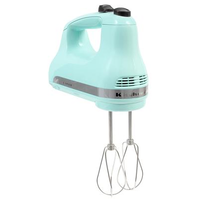 KitchenAid KHM512IC Ultra Power 5 Speed Hand Mixer w/ 2 Stainless Turbo Beater Accessories, Ice Blue, 5 Speeds, 120 V