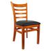 H&D Commercial Seating 8641 Dining Chair w/ Ladder Back & Black Vinyl Seat - Wild Cherry Frame