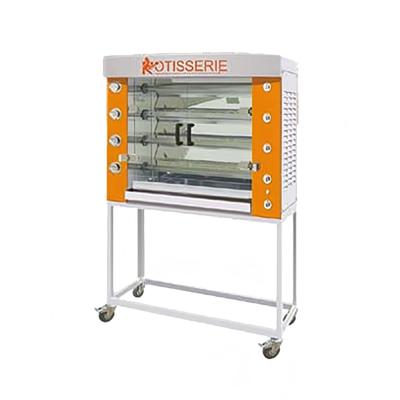 Rotisol USA FB1160-4G-SS Gas 4 Spit Commercial Rotisserie w/ 20 Bird Capacity, Natural Gas, 4 Stainless Steel Spits, NG, Gas Type: NG