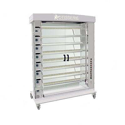 Rotisol USA FF1425-8G-SS Gas 8 Spit Commercial Rotisserie w/ 40 Bird Capacity, Liquid Propane, 8 Stainless Steel Spits, LP, Gas Type: LP