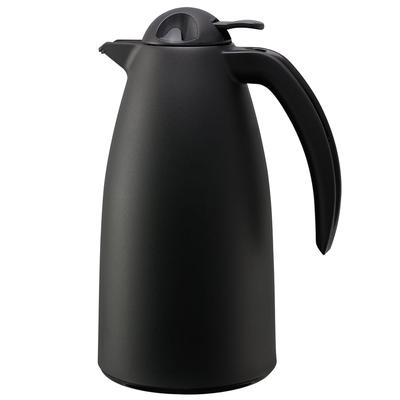 Service Ideas ALPH10BL 1 liter Vacuum Carafe w/ Push Button Lid & Glass Liner - Plastic, Black