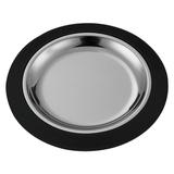 Service Ideas RT701BLC 7" Round Complete Platter Set w/ Stainless Insert, Straight Rim, Silver