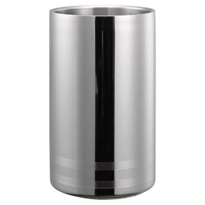 Service Ideas WC2LBPS 7 3/4" Double Walled Wine Chiller - Stainless Steel, Brushed Finish w/ Polished Bands, Silver