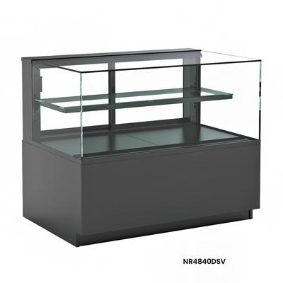 Structural Concepts NR3640DSV 35 3/4" Full Service Ambient Bakery Case w/ Straight Glass - 2 Levels, Black, 110/120 V